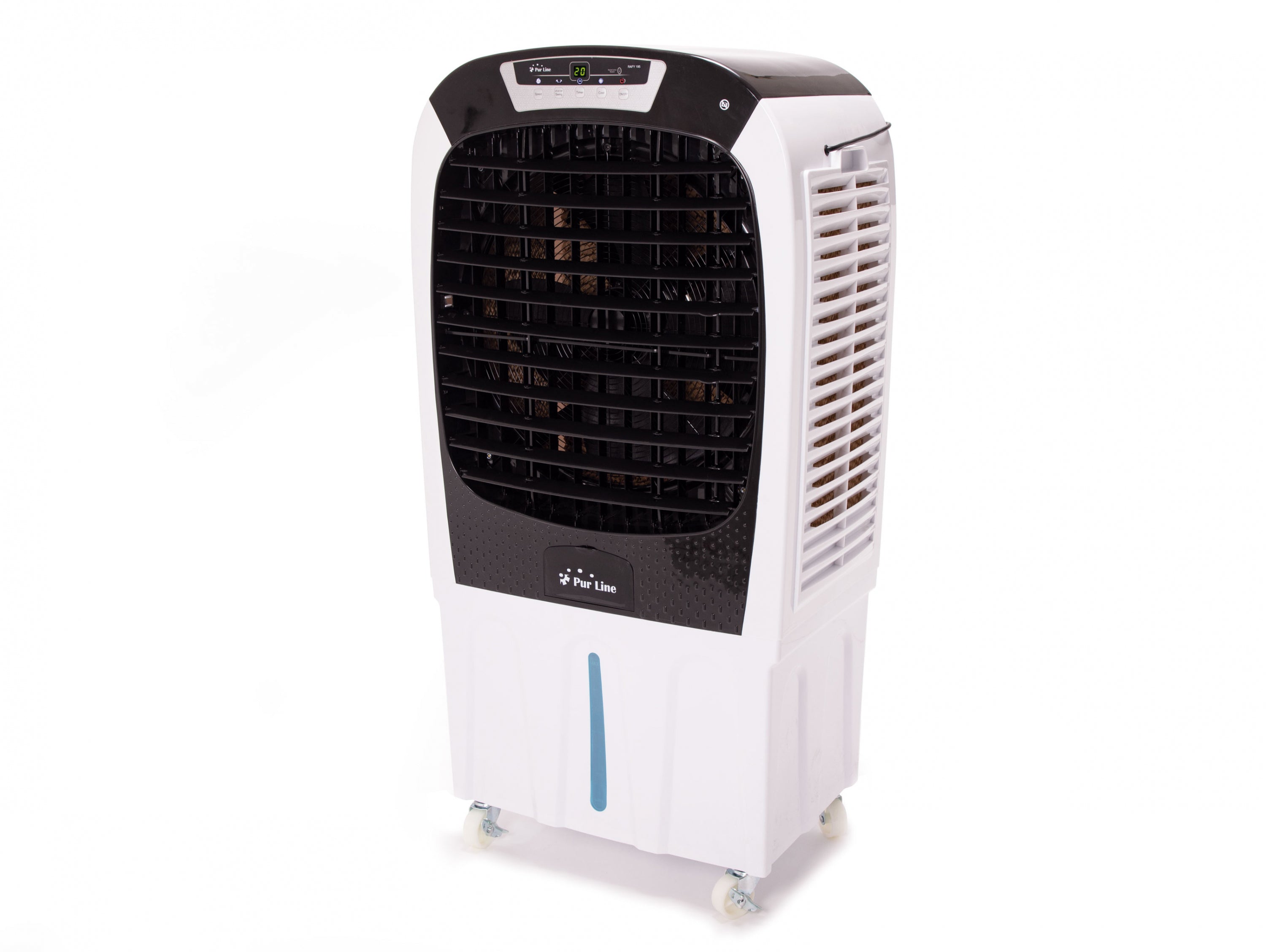 Rafraichisseur d'air par évaporation à débit élevé avec télécommande et roues