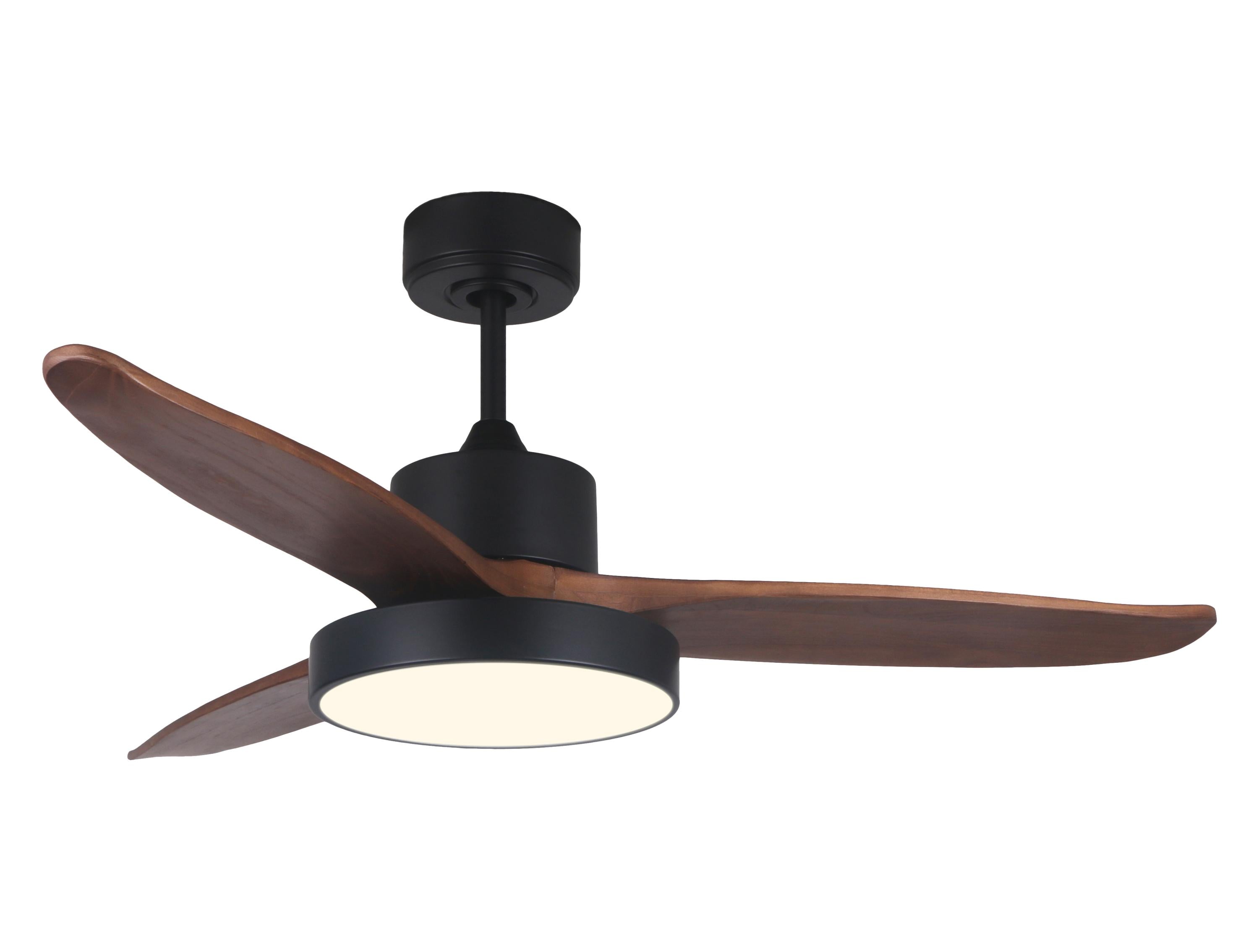 Ventilateur de plafond DC noir avec pales de 122cm et lumière pour 25m2