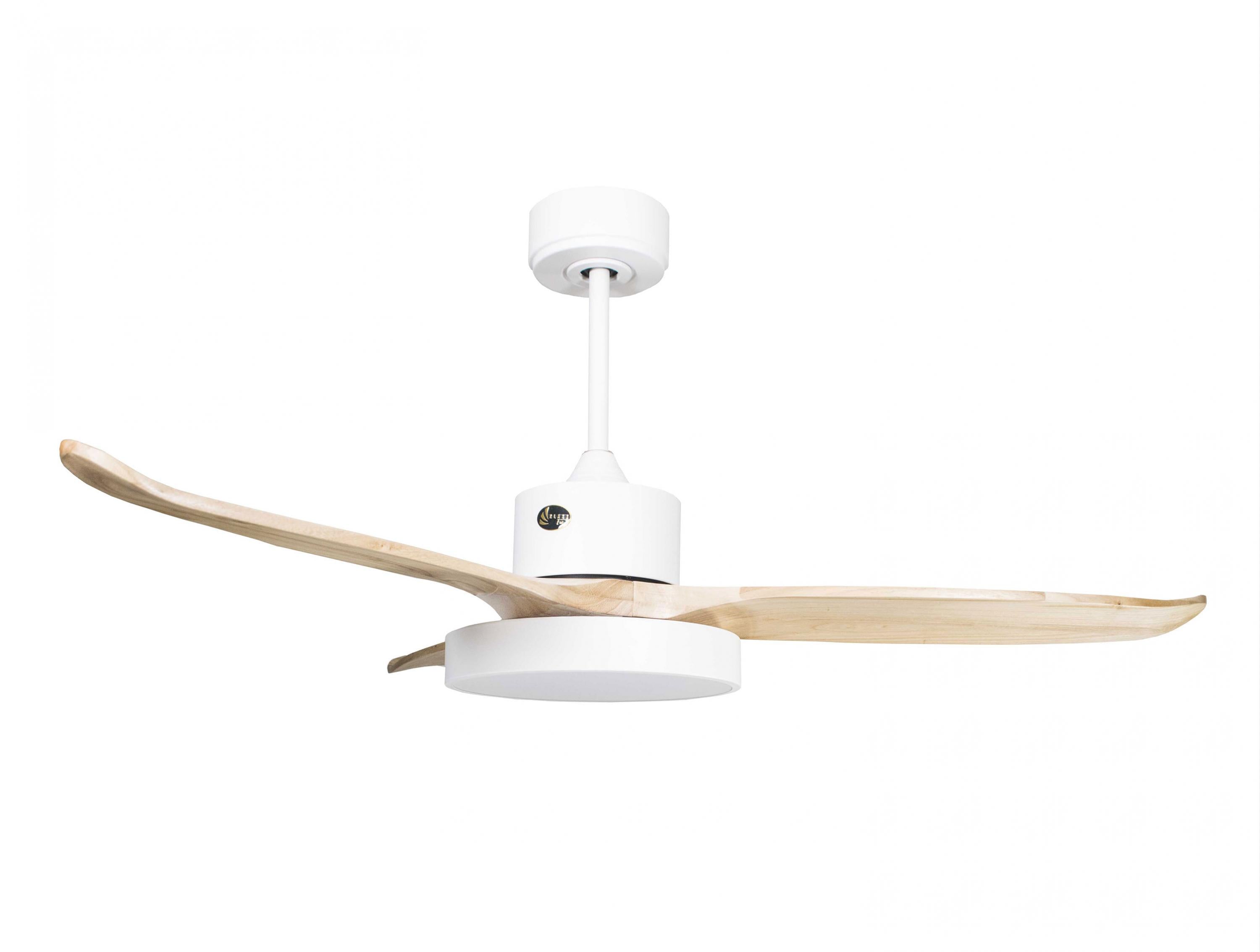 Ventilateur de plafond DC blanc avec pales en ABS 122cm et lumière pour 25m2