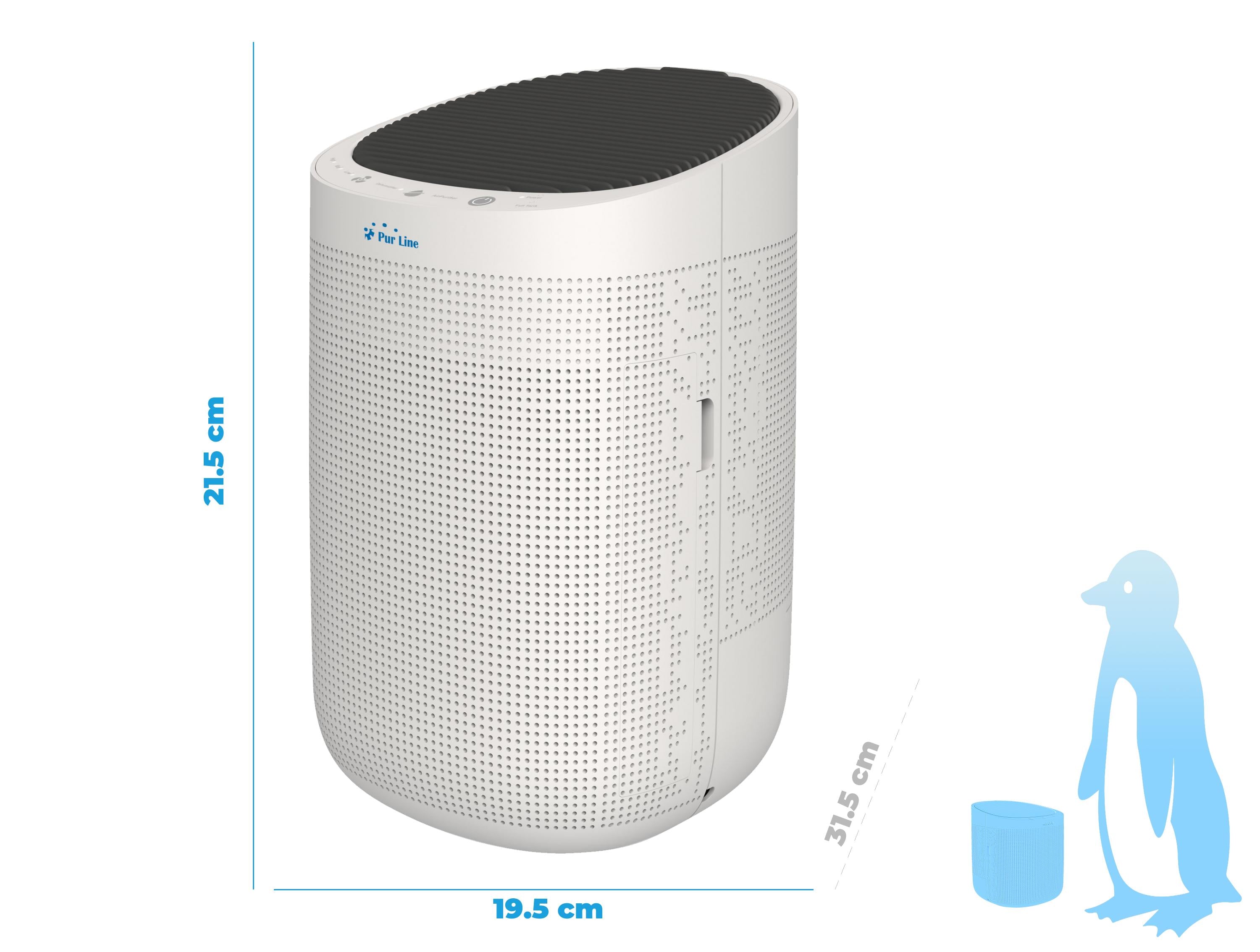 Déshumidificateur purificateur avec filtre HEPA 45W pour des surfaces de 20m2
