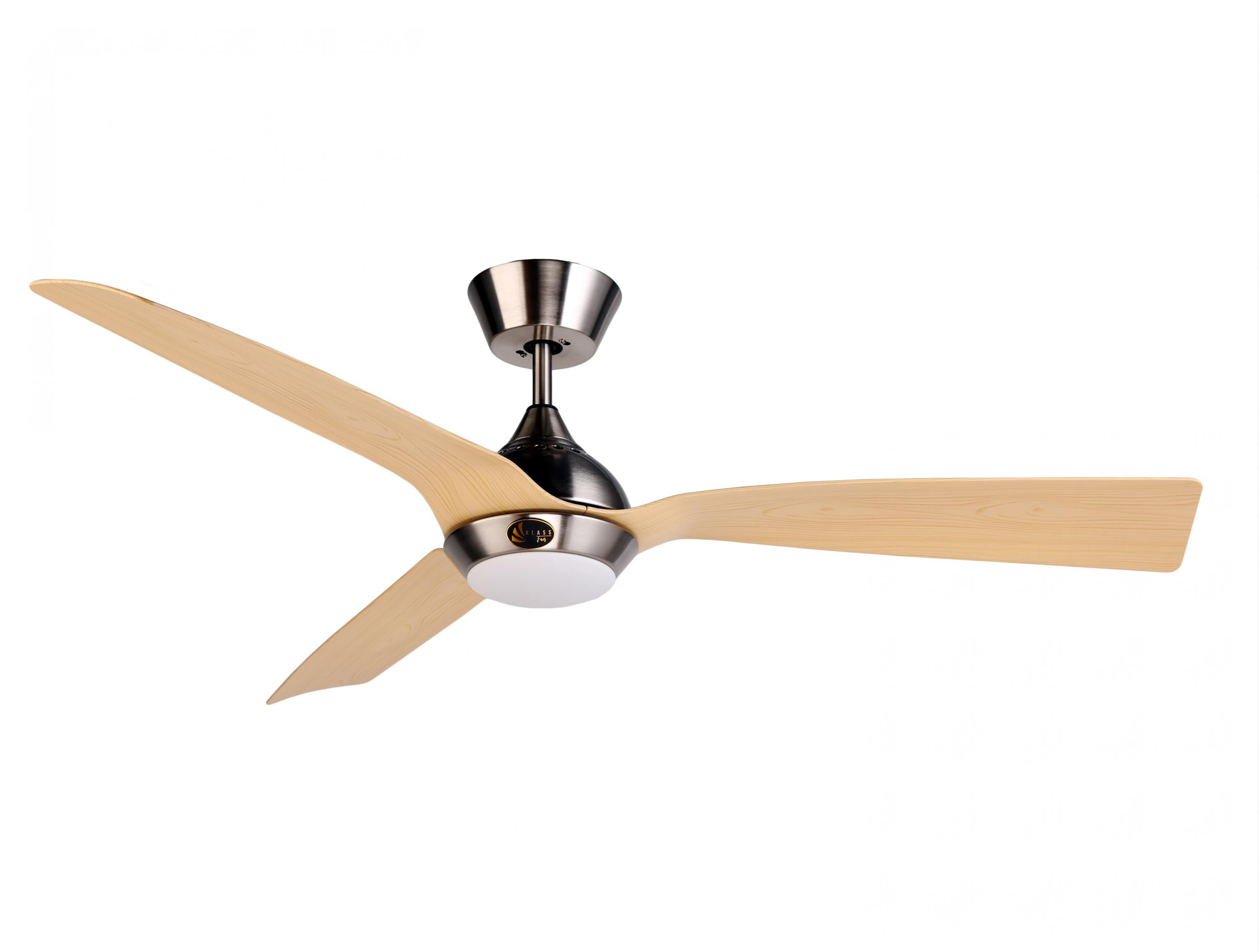 Ventilateur de plafond DC beige avec pales de 132cm et lumière pour 35m2