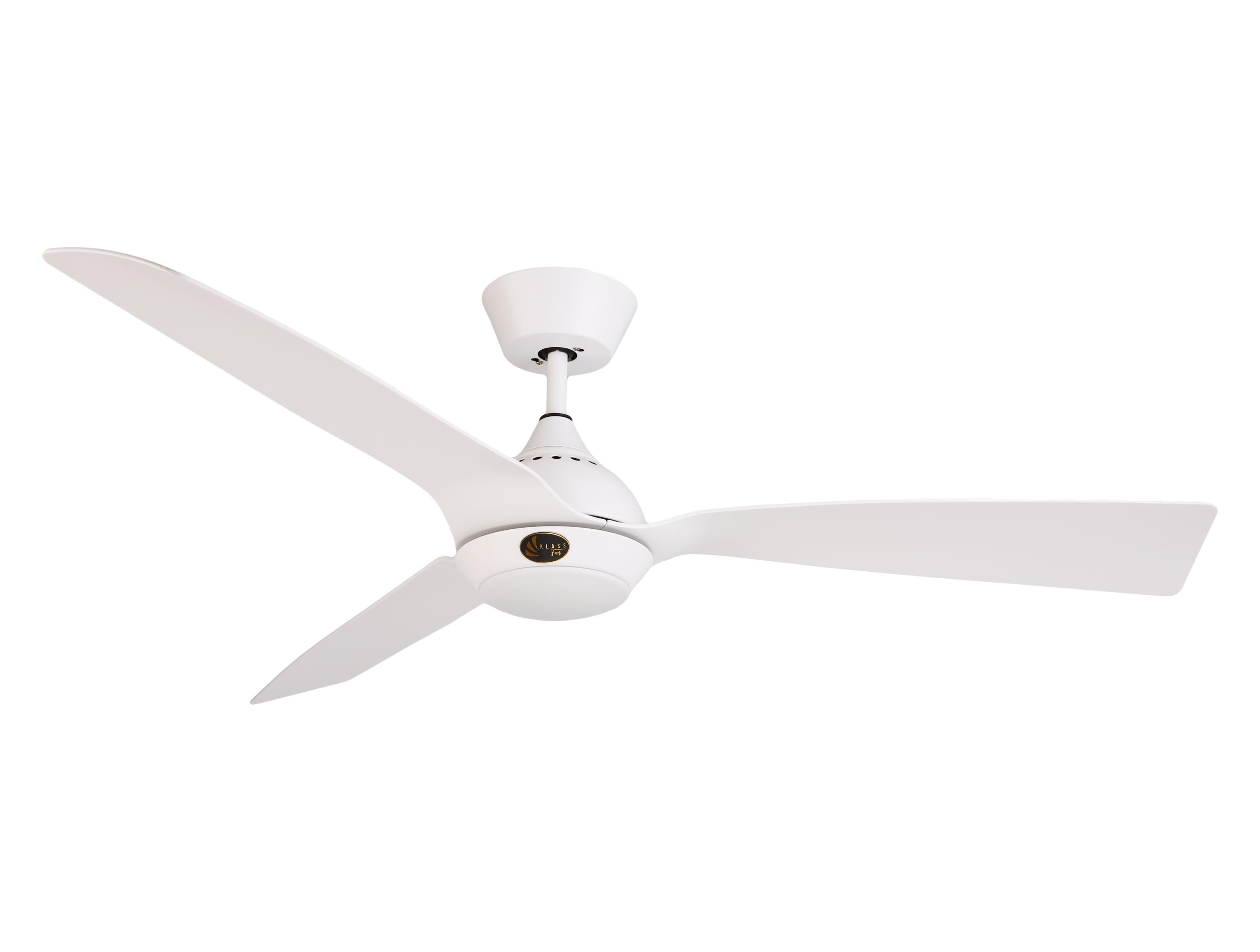 Ventilateur de plafond DC blanc avec pales en ABS 132cm et lumière pour 35m2