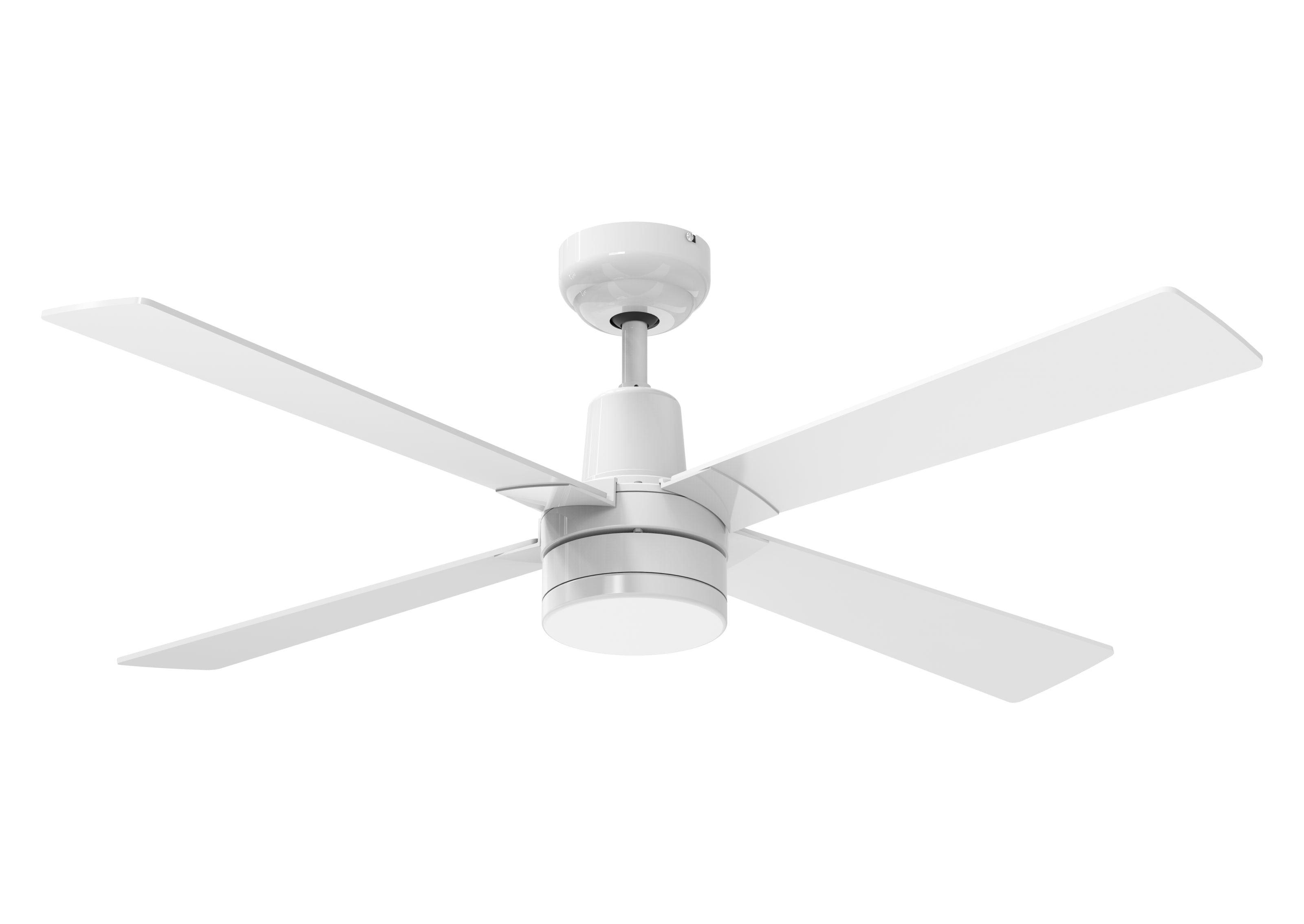 Ventilateur de plafond DC blanc avec pales en MDF 122cm et lumière pour 25m2