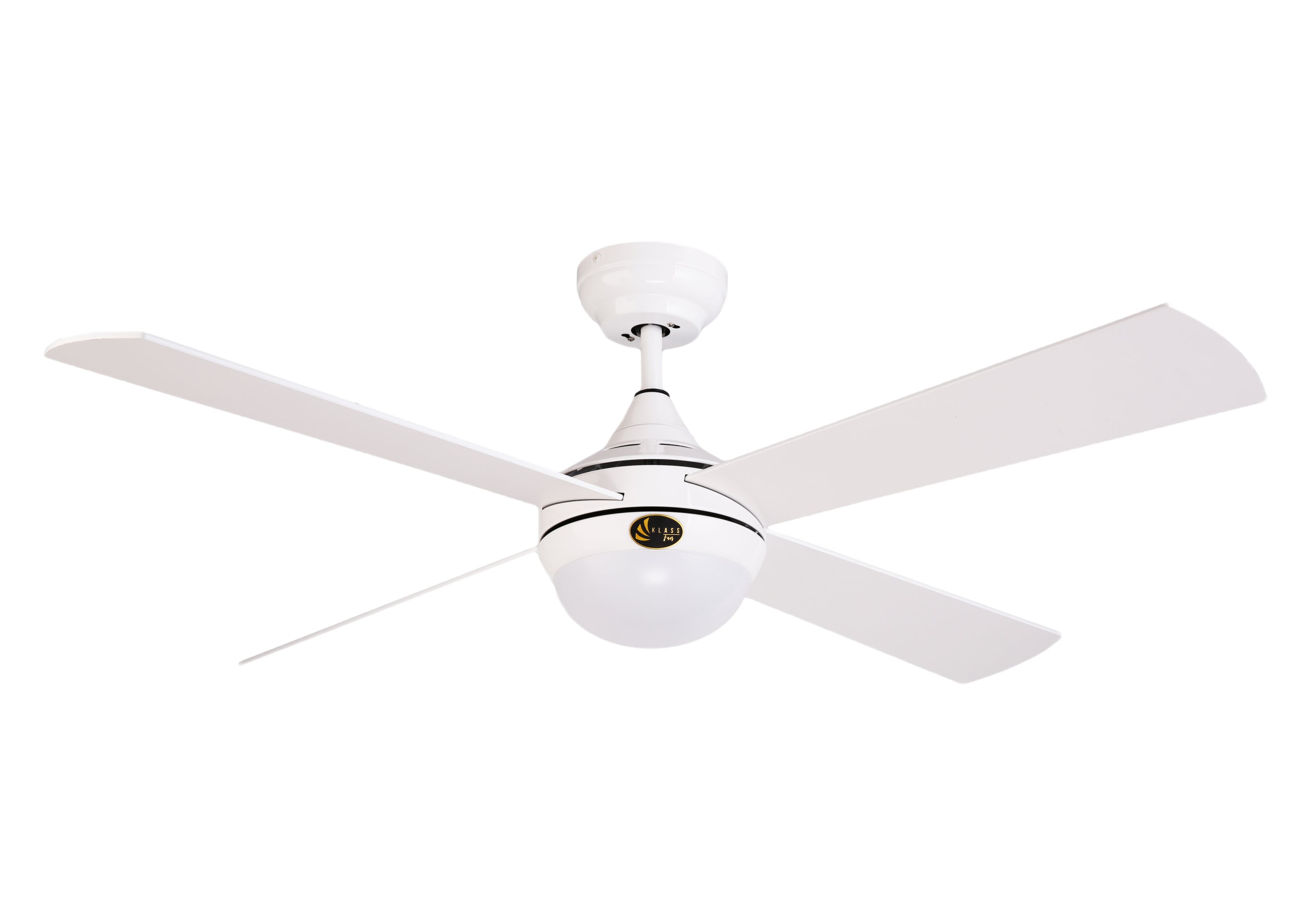 Ventilateur de plafond DC blanc avec pales en bois 122cm avec lumière pour 25m2