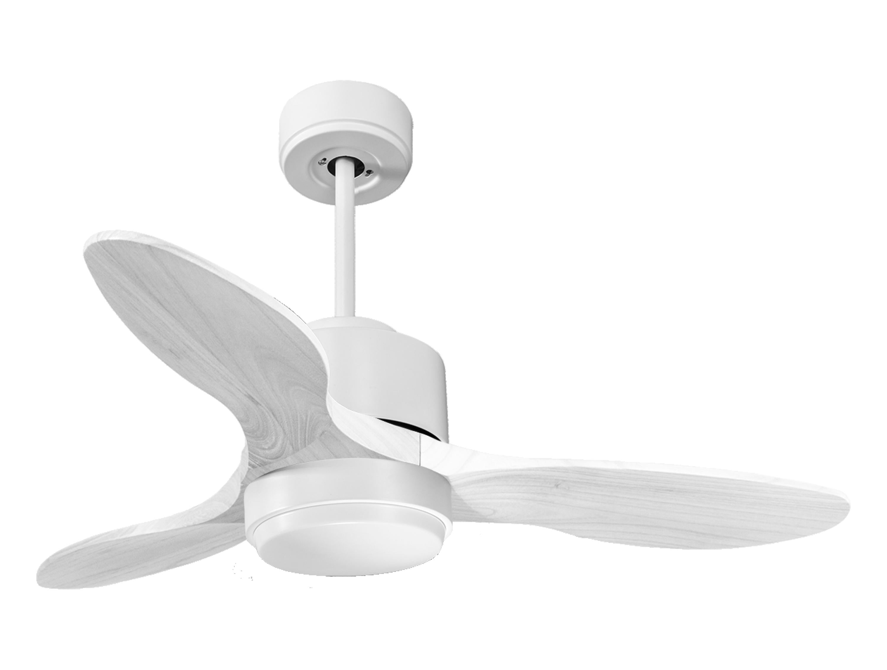 Ventilateur de plafond Réversible  Thermostat Dimmable Wifi Moteur à courant continu Toits en pente Télécommande Lumière à trois tons Hypersilence Mémoire