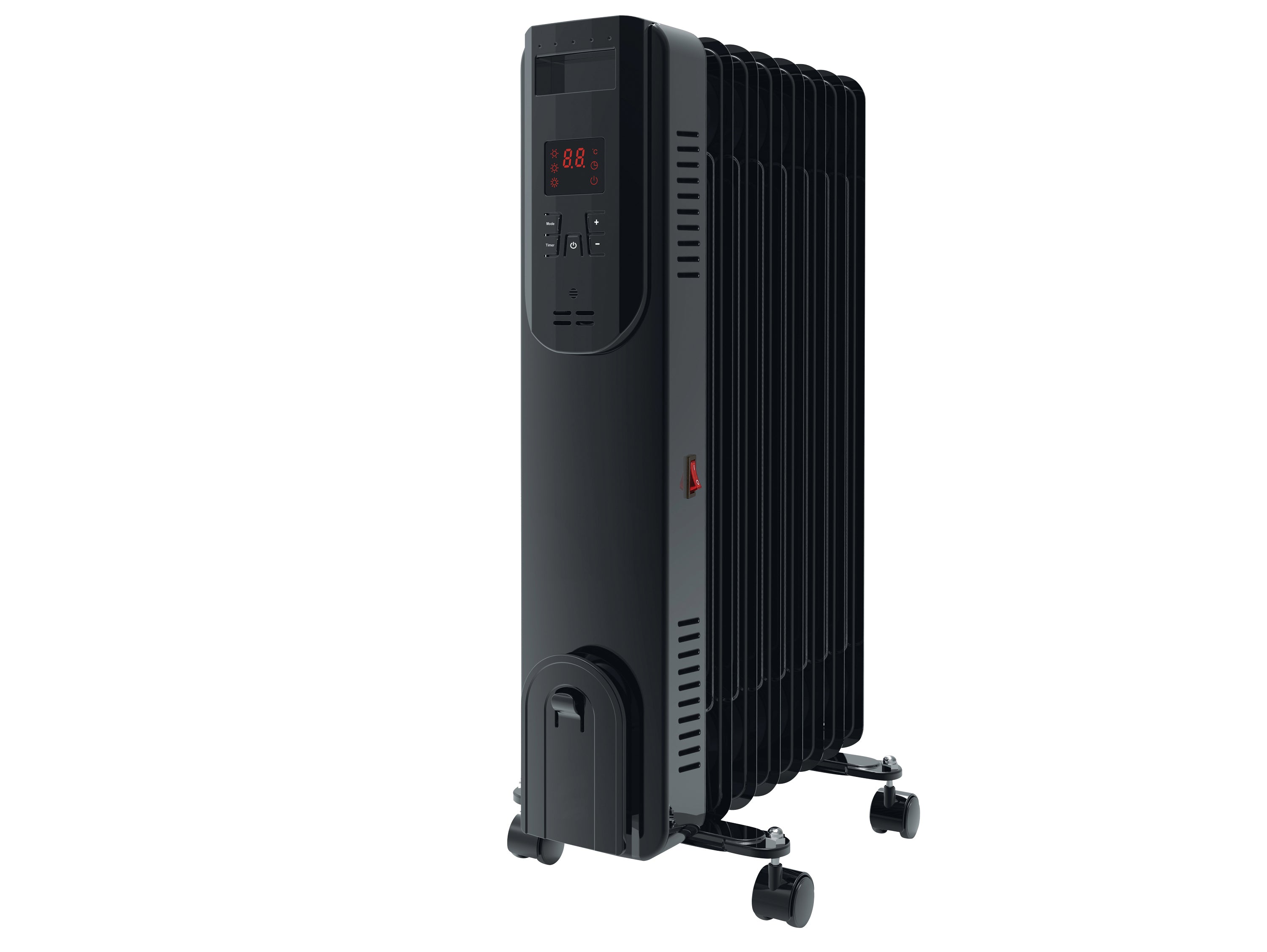 Radiateur d'huile 2000W noir avec réservoir d'humidification