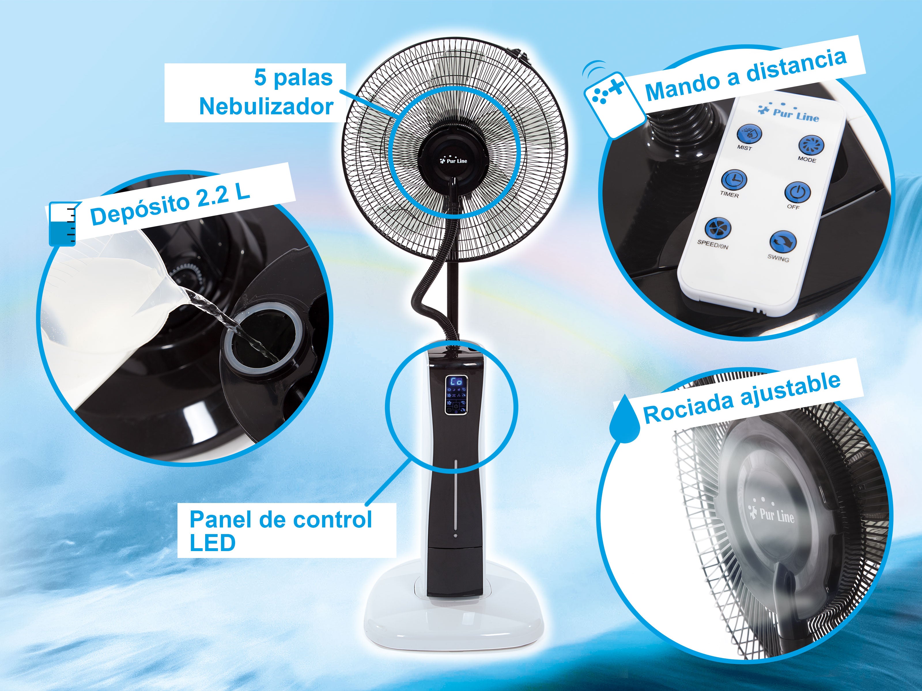 ventilateur-brumisateur-à-3-vitesses-avec-télécommande – Purline Francia