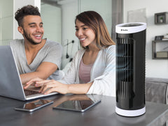 Ventilateur tour compact rotatif noir
